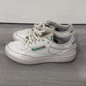 Reebok White with Green C85 Sneakers